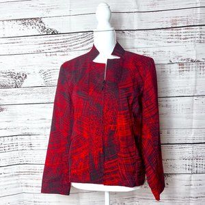 Women's Molly + Maxx Petite red & black zippered jacket Size PL